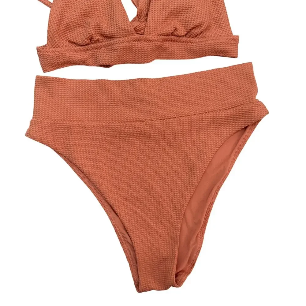Aerie Peach Matching Bikini Swimsuit S/M